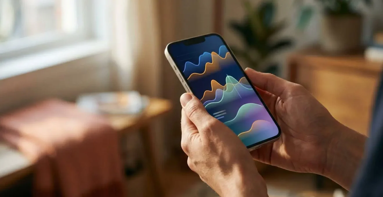 Interface de suivi de consommation électrique montrant des courbes de charge et anomalies de consommation nocturne sur application mobile