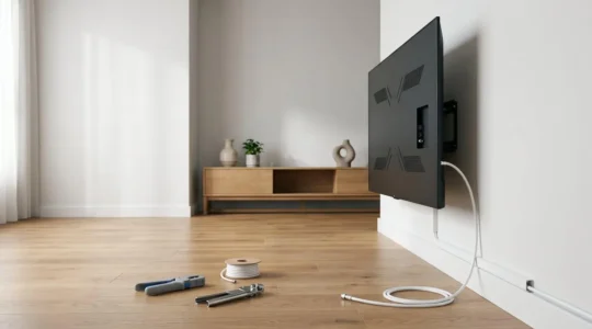 Installation professionnelle de câble coaxial pour réception TV et satellite
