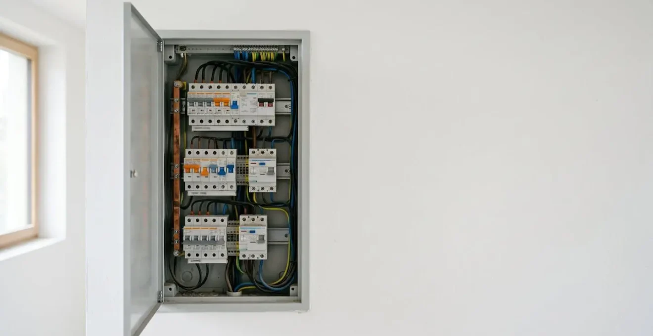 Composants électriques domestiques avec disjoncteurs et prises murales