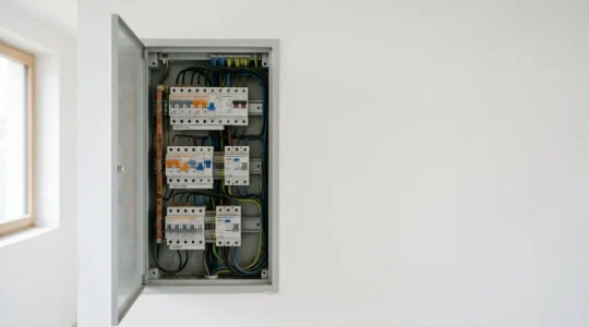 Composants électriques domestiques avec disjoncteurs et prises murales