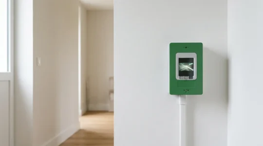 Compteur électrique Linky moderne installé dans un foyer avec affichage numérique pour le suivi de consommation