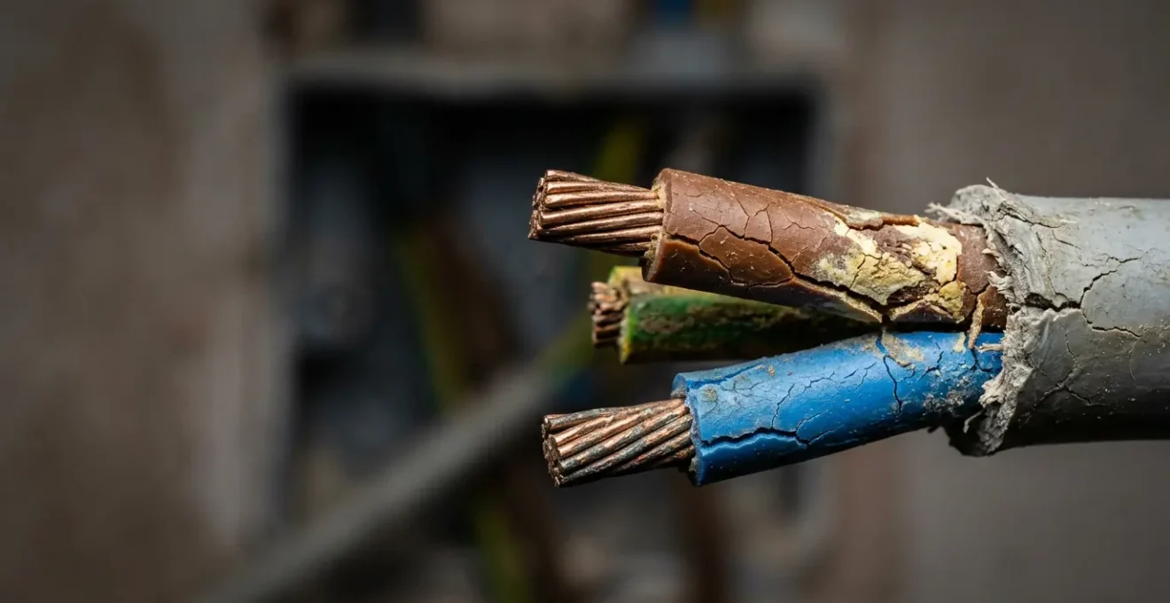 Câble électrique présentant une isolation défectueuse dans un environnement domestique