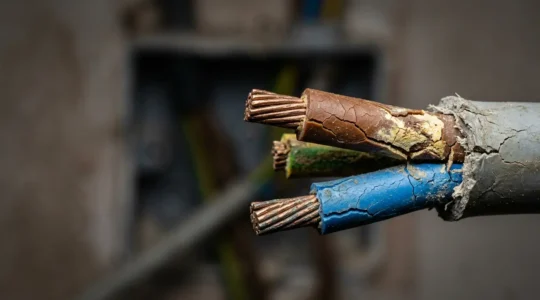 Câble électrique présentant une isolation défectueuse dans un environnement domestique