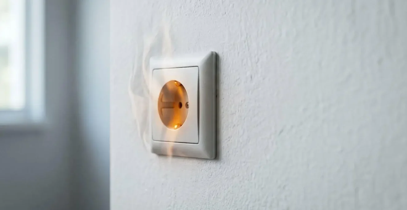 Installation électrique domestique avec détection de chaleur anormale sur prise murale