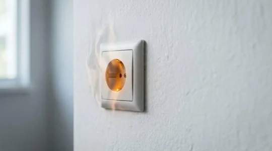 Installation électrique domestique avec détection de chaleur anormale sur prise murale