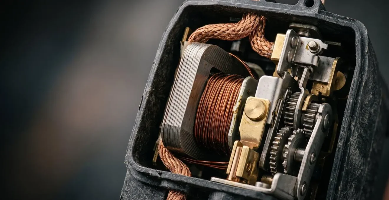 Vue macro détaillée d'un dispositif différentiel 30mA montrant sa conception technique de protection électrique