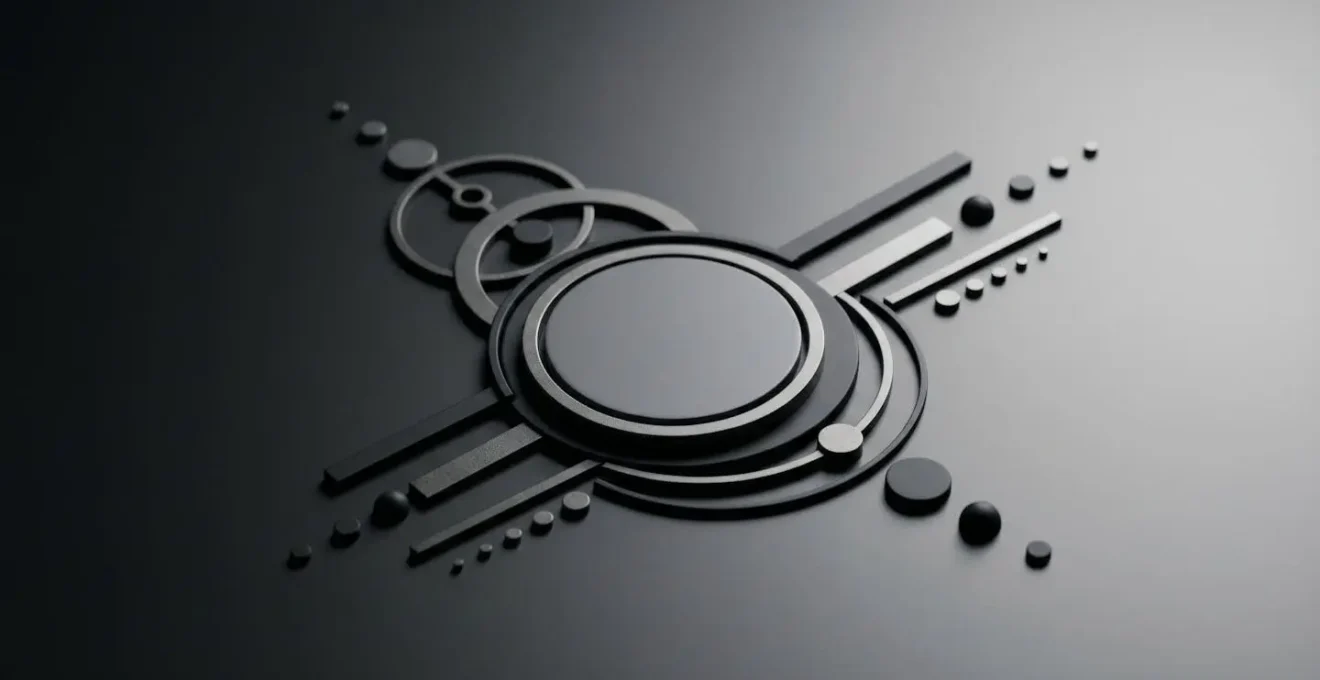 Composition symbolique illustrant la logique de construction des symboles électriques à partir d'un cercle de base