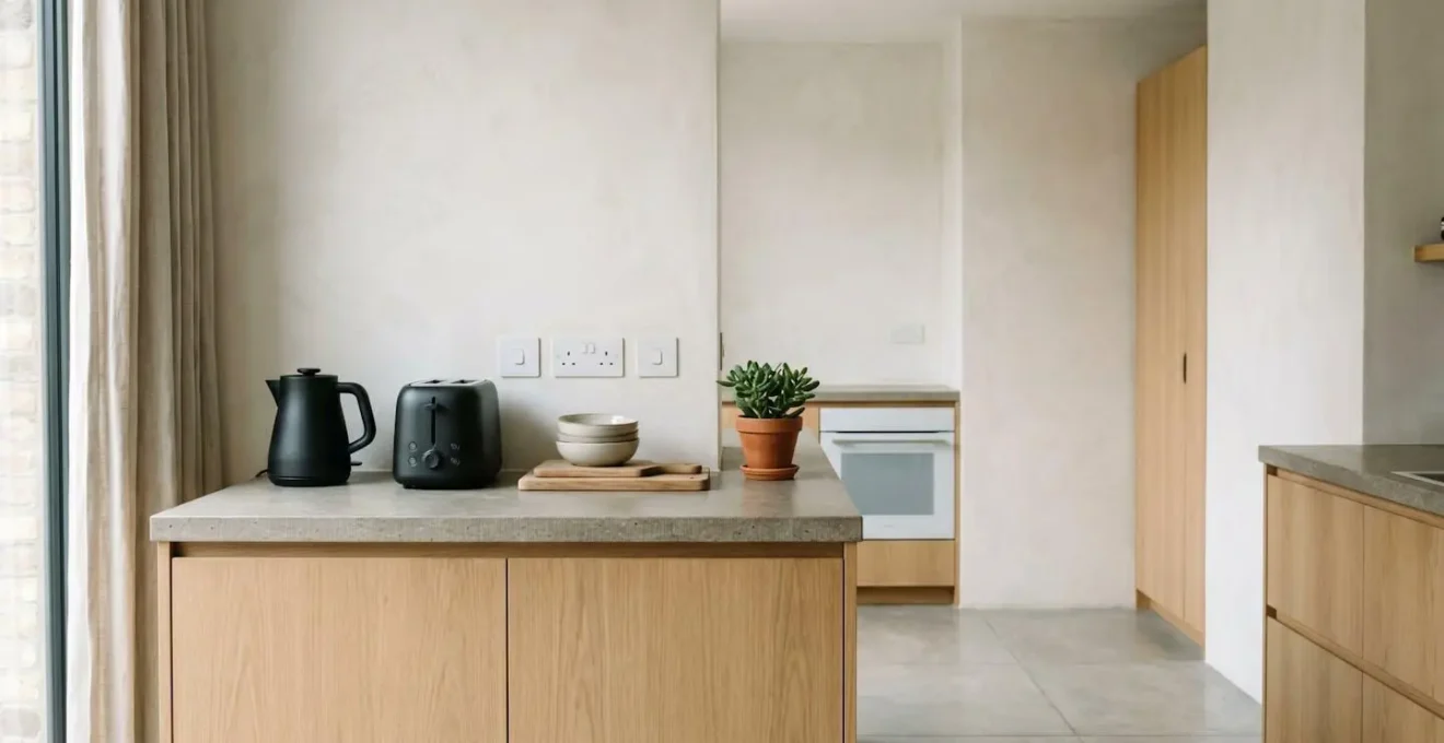Installation électrique domestique moderne avec appareils électroménagers et protection contre les surcharges