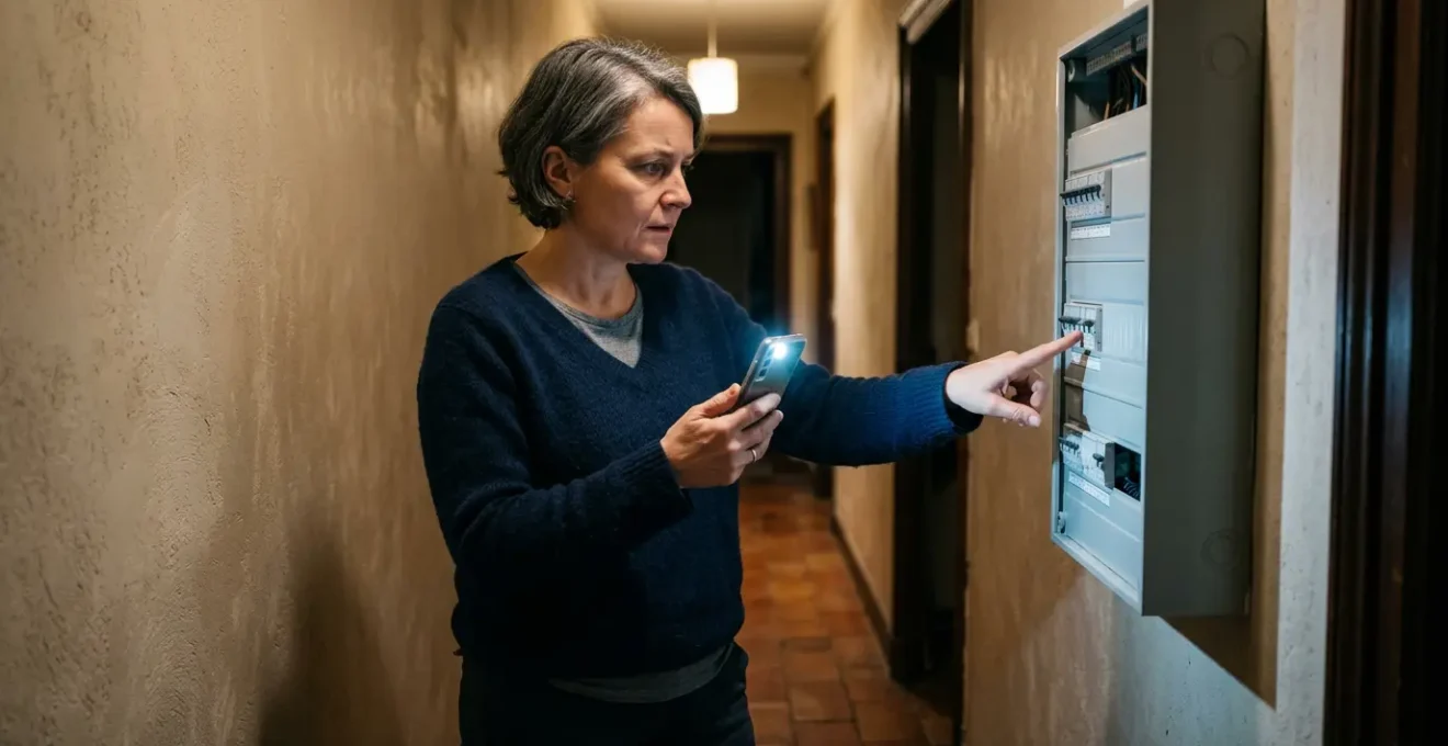Situation de panne électrique d'urgence le soir dans un logement en France