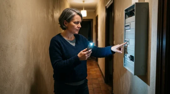 Situation de panne électrique d'urgence le soir dans un logement en France