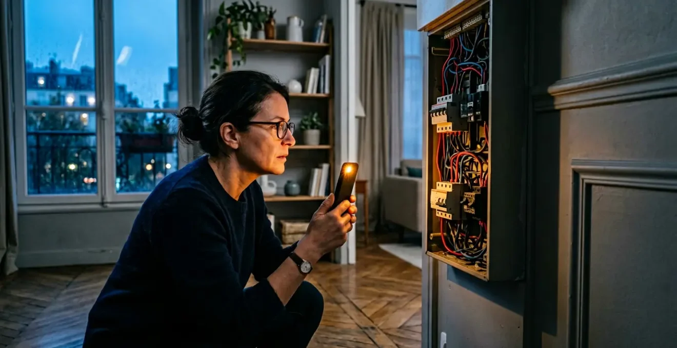 Situation d'urgence lors d'une panne électrique en soirée dans un foyer français