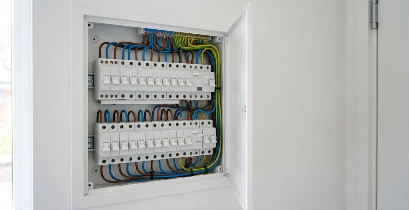 Protection électrique moderne dans un tableau domestique avec disjoncteurs différentiels et dispositifs de sécurité