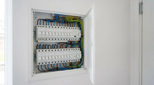 Protection électrique moderne dans un tableau domestique avec disjoncteurs différentiels et dispositifs de sécurité