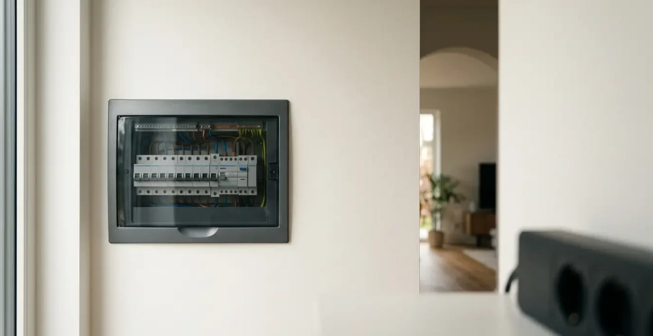 Protection électrique : tableau électrique moderne avec parafoudre et dispositifs de sécurité