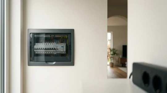 Protection électrique : tableau électrique moderne avec parafoudre et dispositifs de sécurité