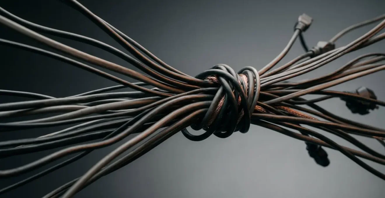 Représentation conceptuelle de la surcharge électrique dans un logement moderne