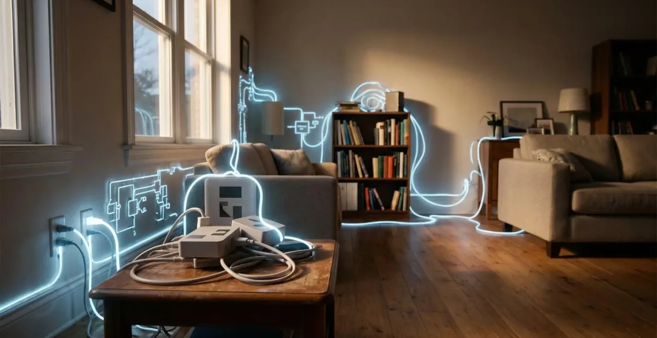 Concept de surconsommation électrique et gaspillage énergétique dans un logement
