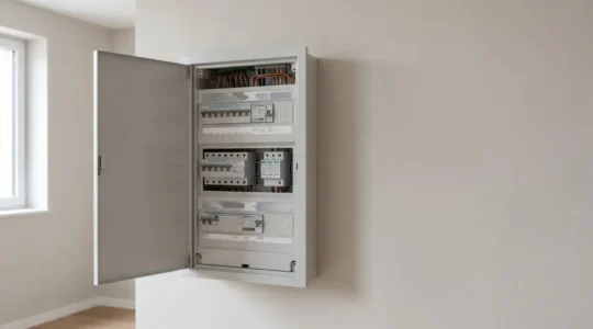 Tableau électrique domestique avec parafoudre installé, protection contre les surtensions et dispositifs de sécurité