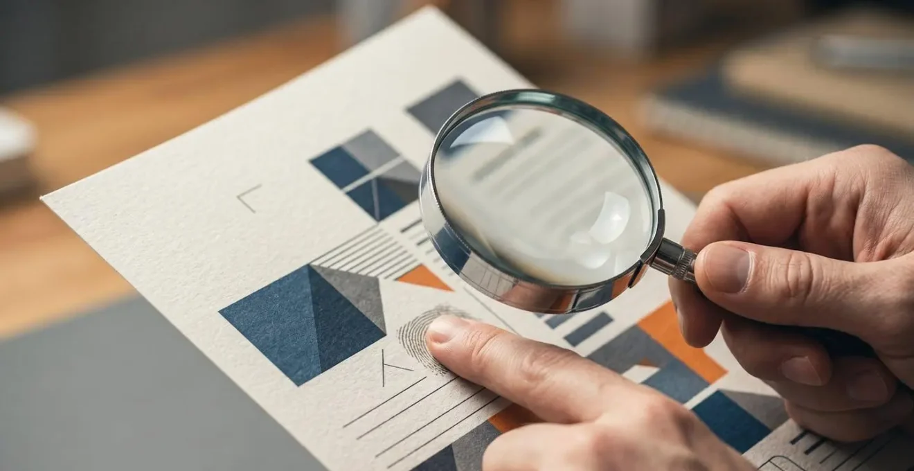 Gros plan sur les mains d'un professionnel vérifiant l'authenticité d'un document d'assurance avec une loupe